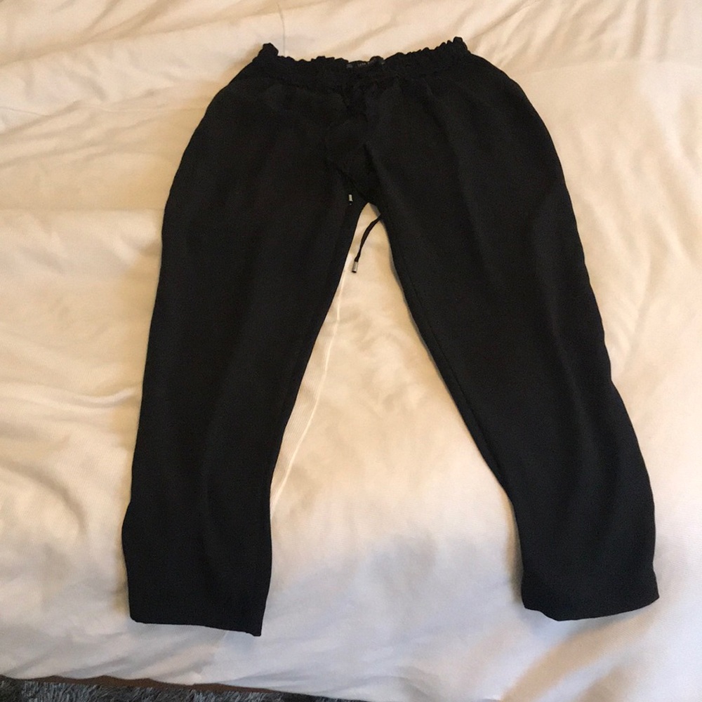 Zara black pants with tie string
